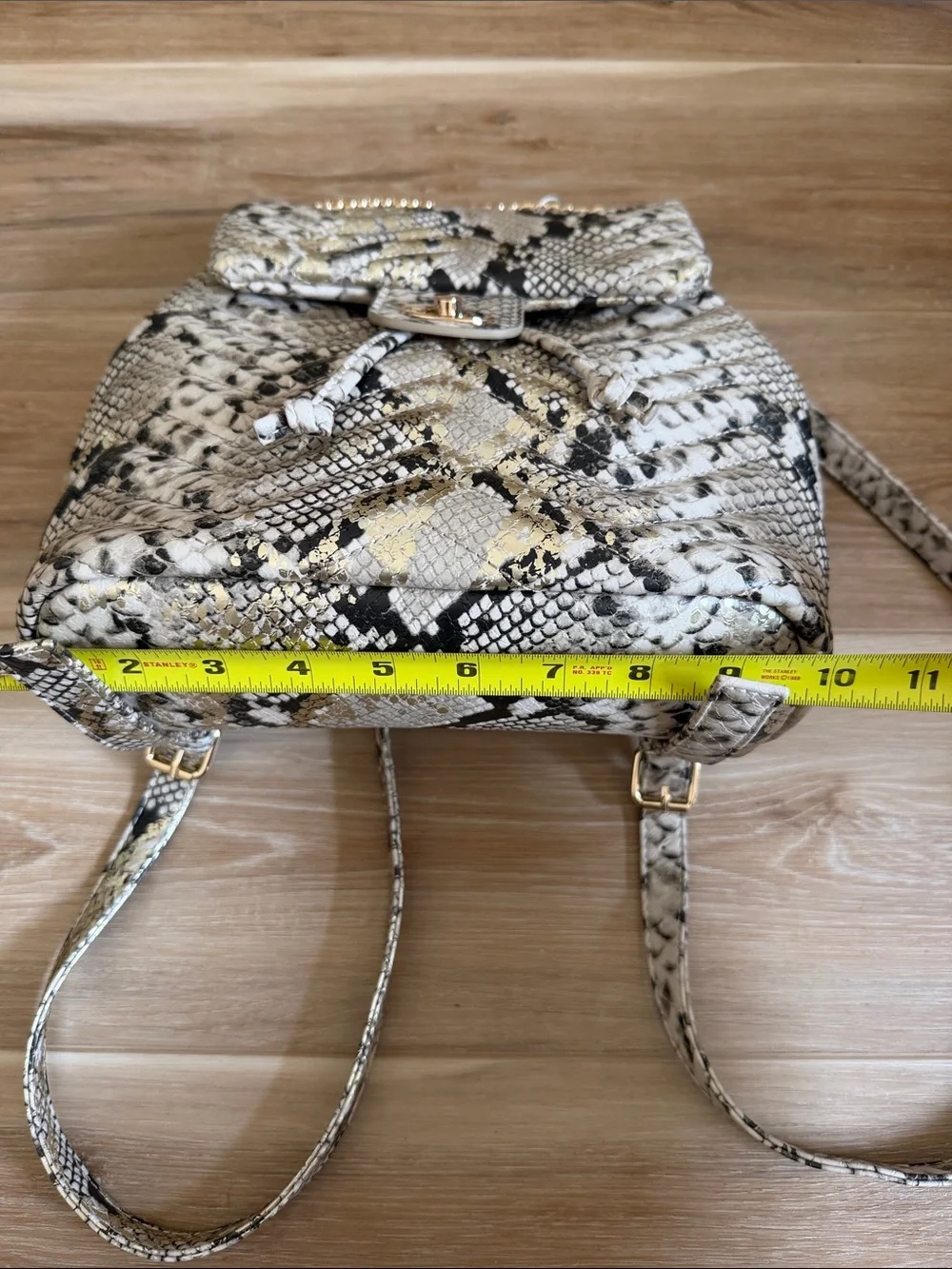 Caroline Hill Snake-Print Gold Fleck Women's Backpack Bag